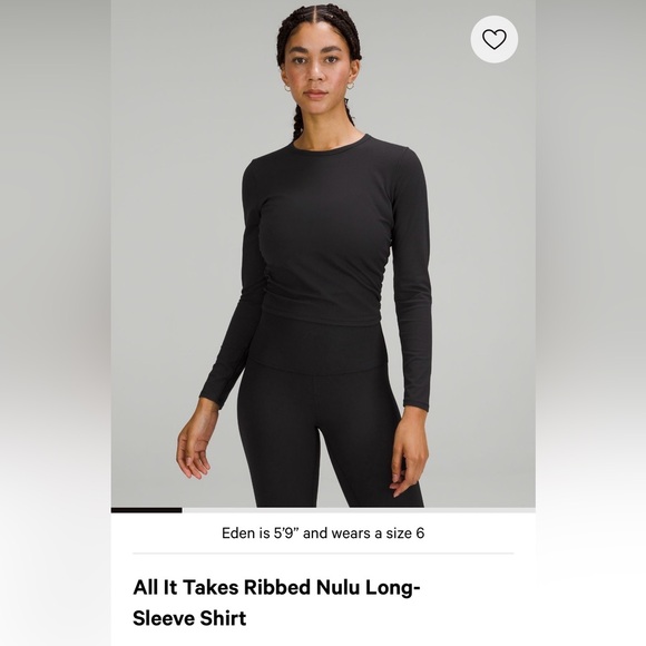 lululemon athletica Tops - Lululemon All It Takes Ribbed Nulu Long-Sleeve Shirt - Black - size 0